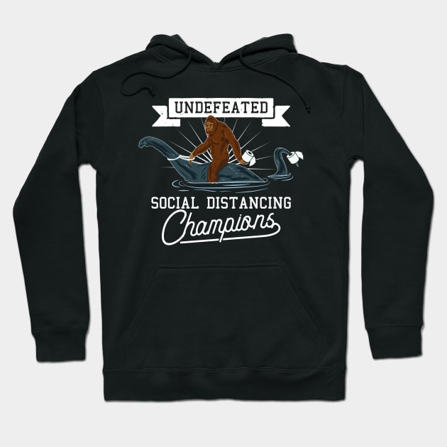 Social Distancing World Champions Funny Antisocial Introvert Hoodie by Cheesybee